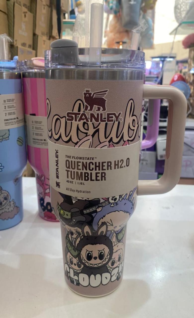 Stanley 40 oz Tumbler with Handle β Labubu Limited Edition | Leak-Resistant, Double-Wall Vacuum Insulated Stainless Steel | Keeps Drinks Hot or Cold for Hours
