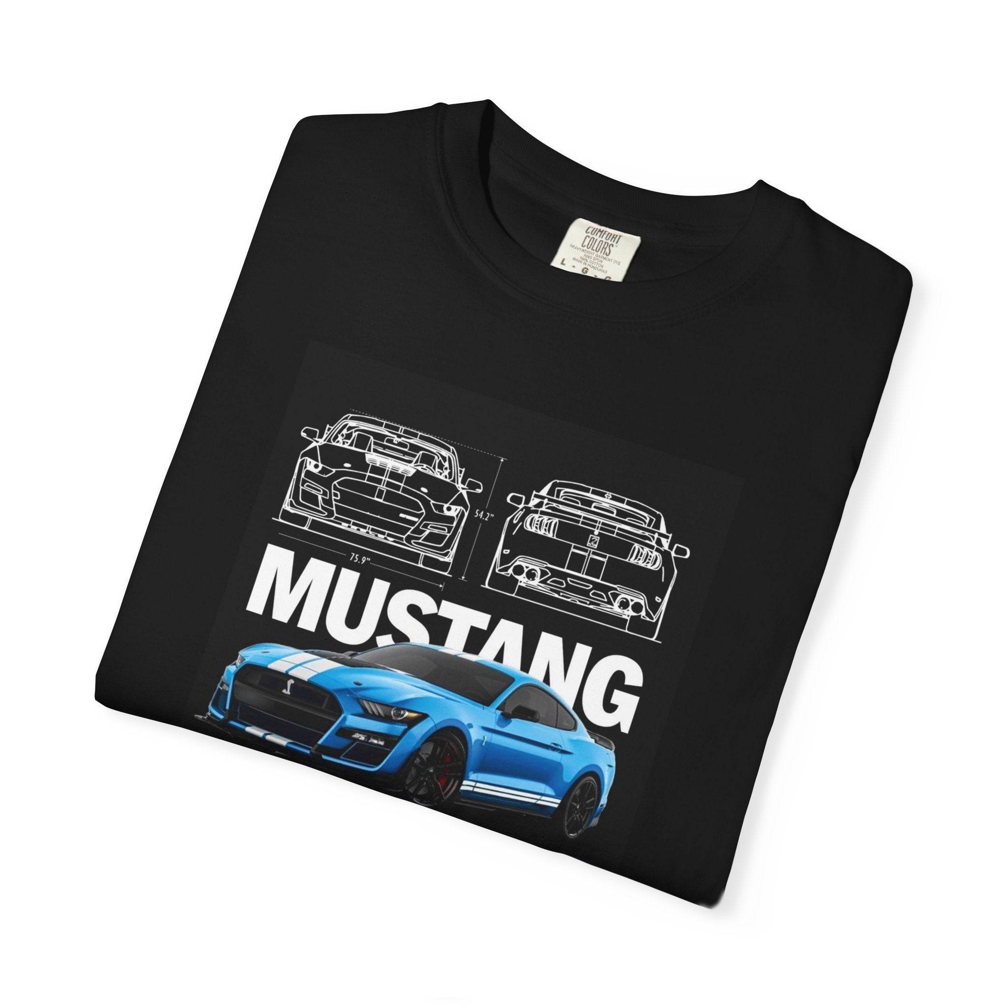 Mustang Blueprint T-Shirt — Vintage Ford Mustang Illustration Tee