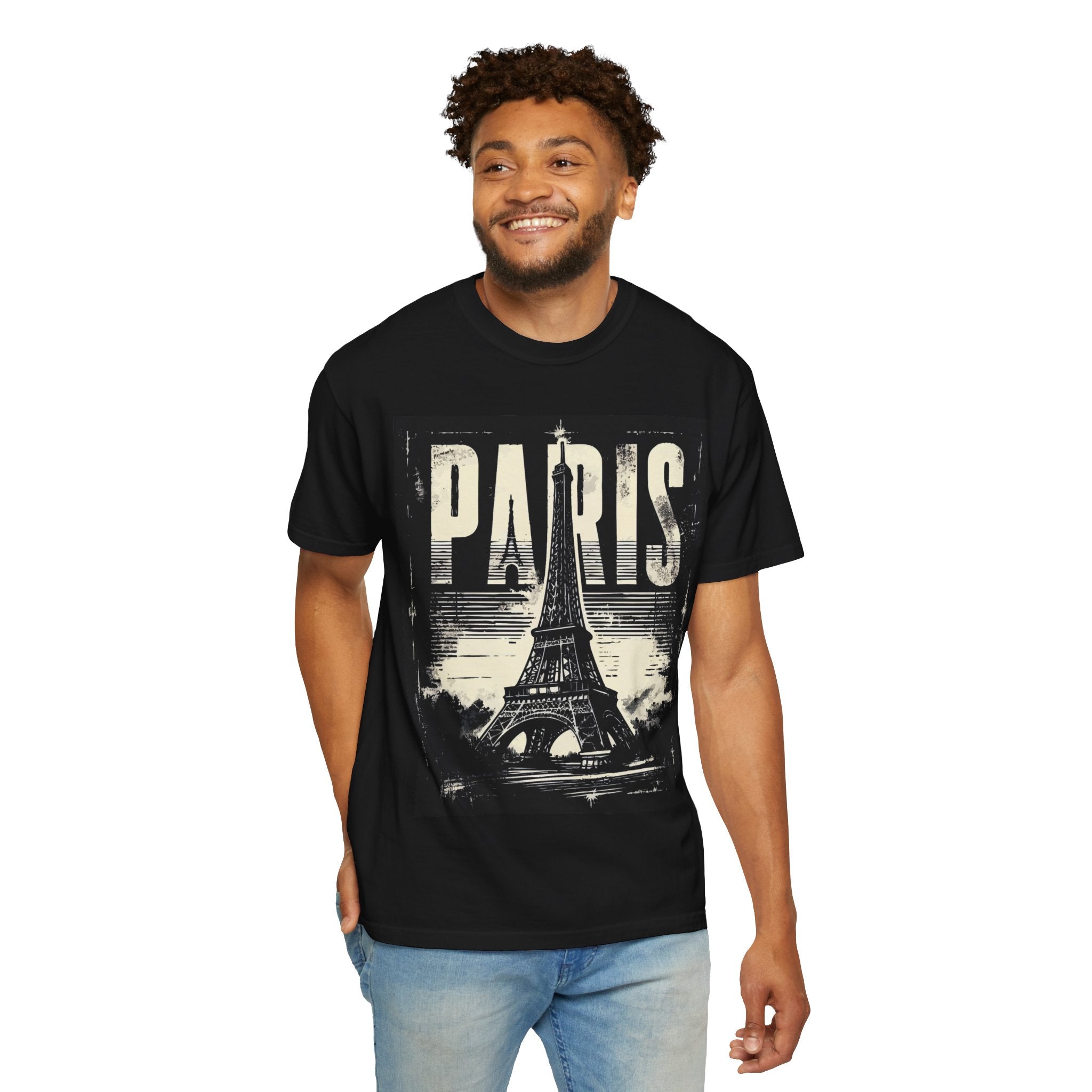 Paris Eiffel Tower Vintage Graphic Tee — 'PARIS' Print Travel T‑Shirt