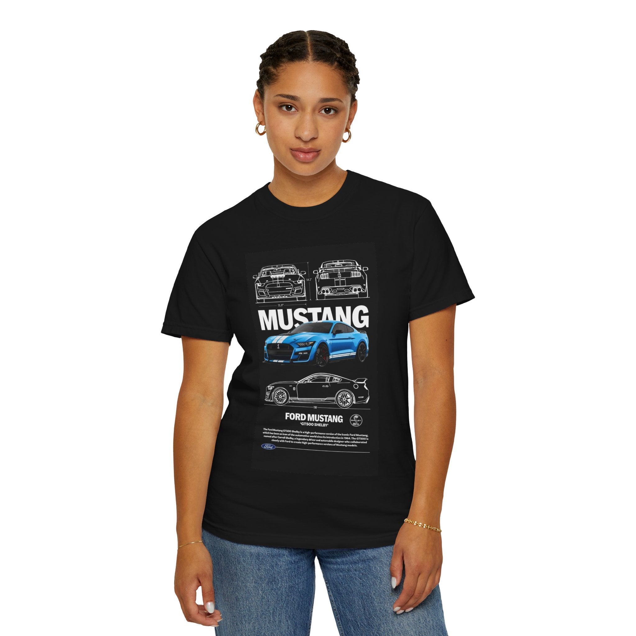 Mustang Blueprint T-Shirt — Vintage Ford Mustang Illustration Tee