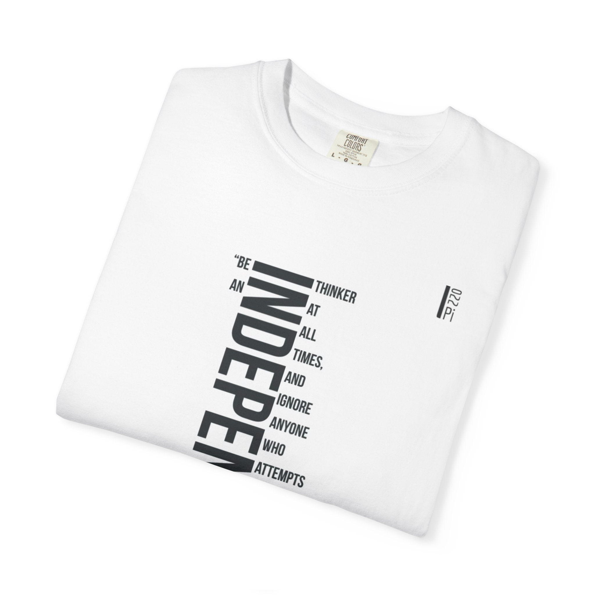 Independent Vertical Text Tee — "INDEPENDENT" Graphic T-Shirt