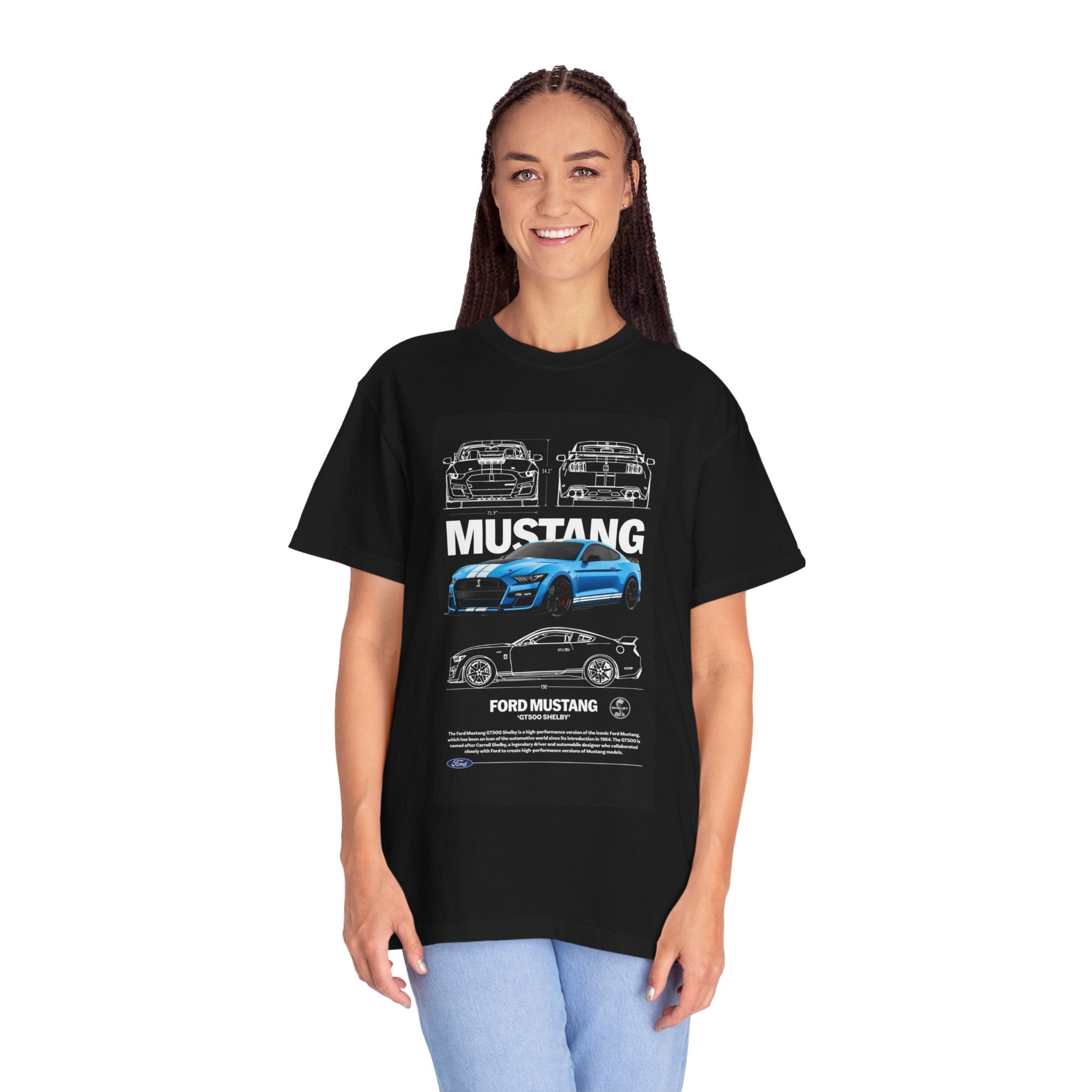Mustang Blueprint T-Shirt — Vintage Ford Mustang Illustration Tee