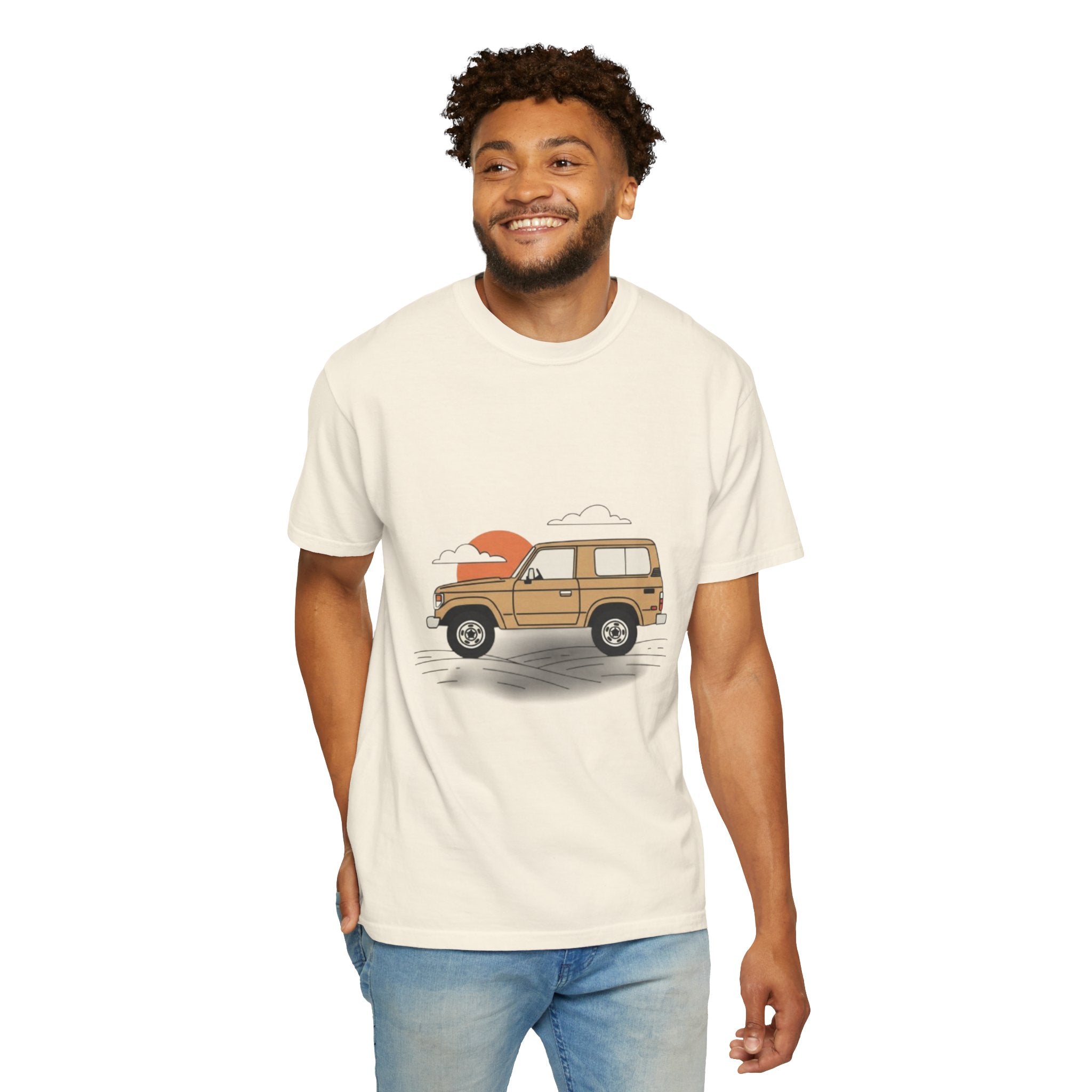 Retro SUV Adventure T-Shirt — Vintage Off-Road Van Sunset Tee