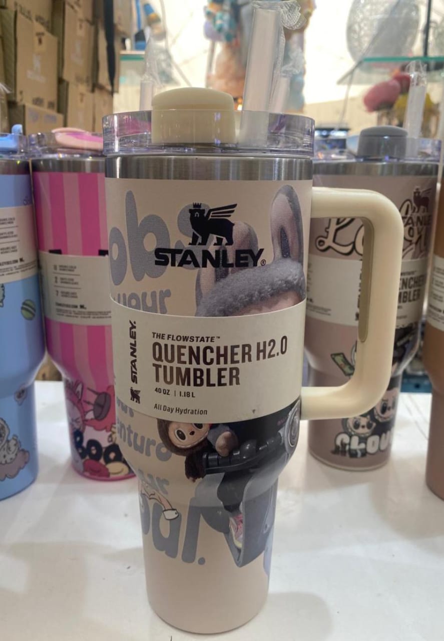 Stanley 40 oz Tumbler with Handle – Labubu Limited Edition | Leak-Resistant, Double-Wall Vacuum Insulated Stainless Steel | Keeps Drinks Hot or Cold for Hours
