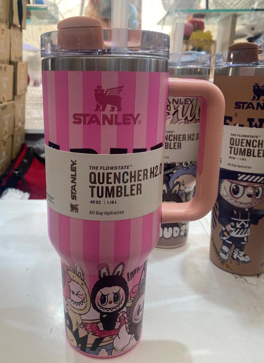 Stanley 40 oz Tumbler with Handle – Labubu Limited Edition | Leak-Resistant, Double-Wall Vacuum Insulated Stainless Steel | Keeps Drinks Hot or Cold for Hours
